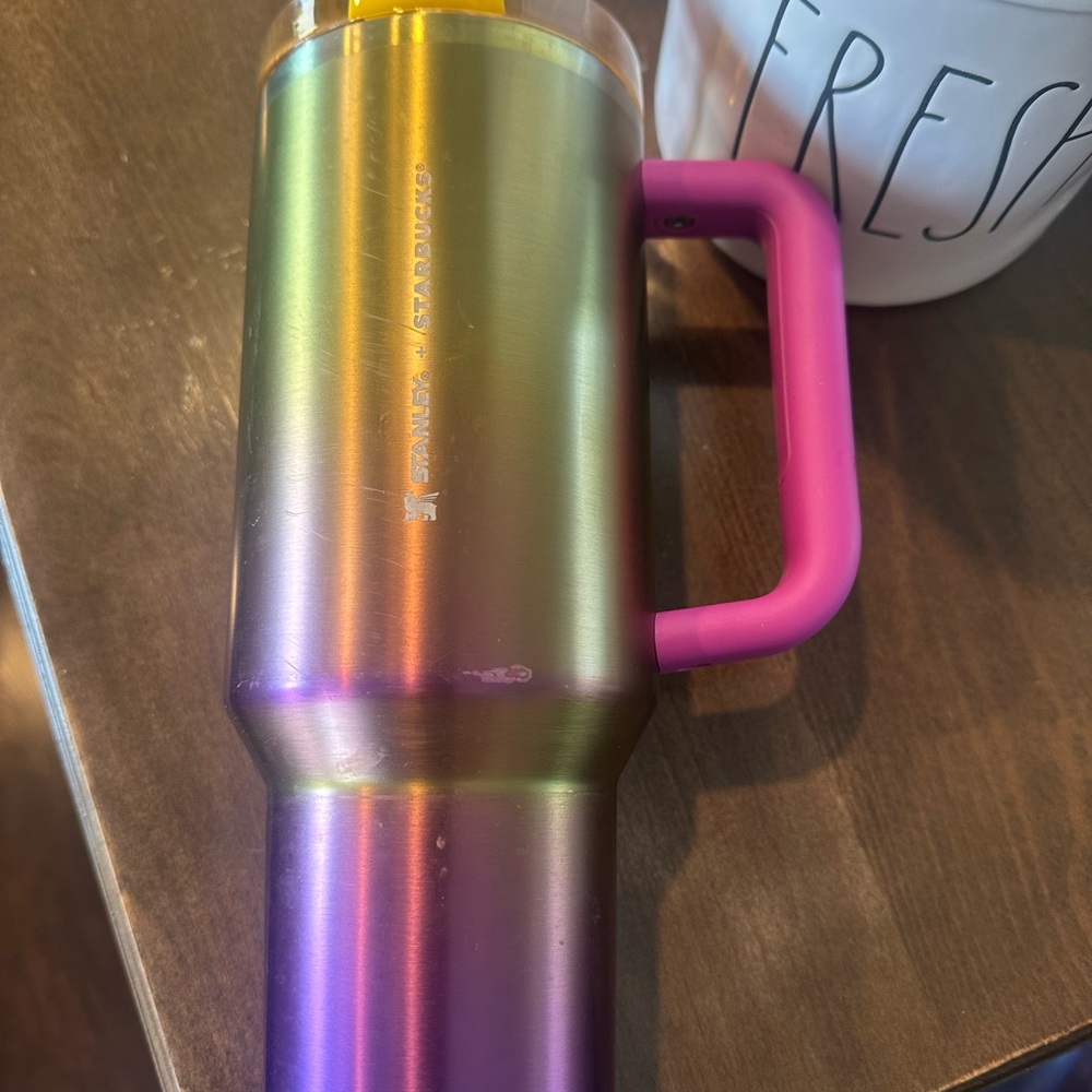 Stanley Multicolor Tumbler with Purple Handle
